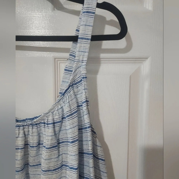Lane Bryant Blue & White Striped Linen Blend Tank Top in Size 24 - Picture 3 of 11